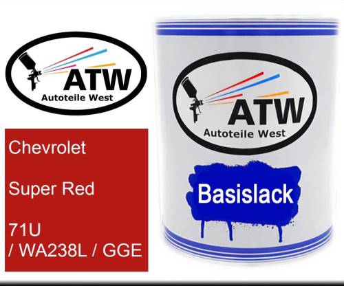 Chevrolet, Super Red, 71U / WA238L / GGE: 1L Lackdose, von ATW Autoteile West.